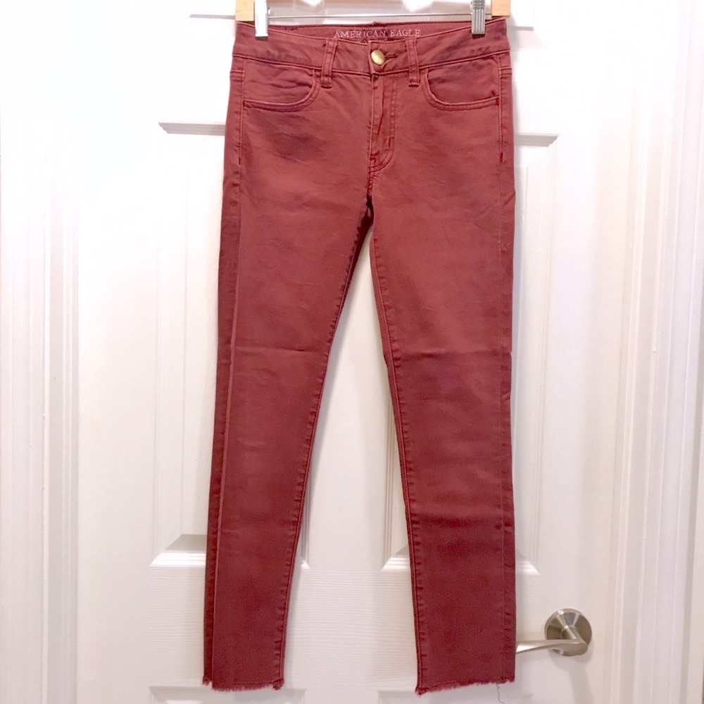 American Eagle Raw Hem Jeggins Crop - Picture 2 of 8